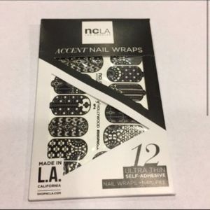 NCLA Women’s Makeup Accent Nail Wraps 12 Black